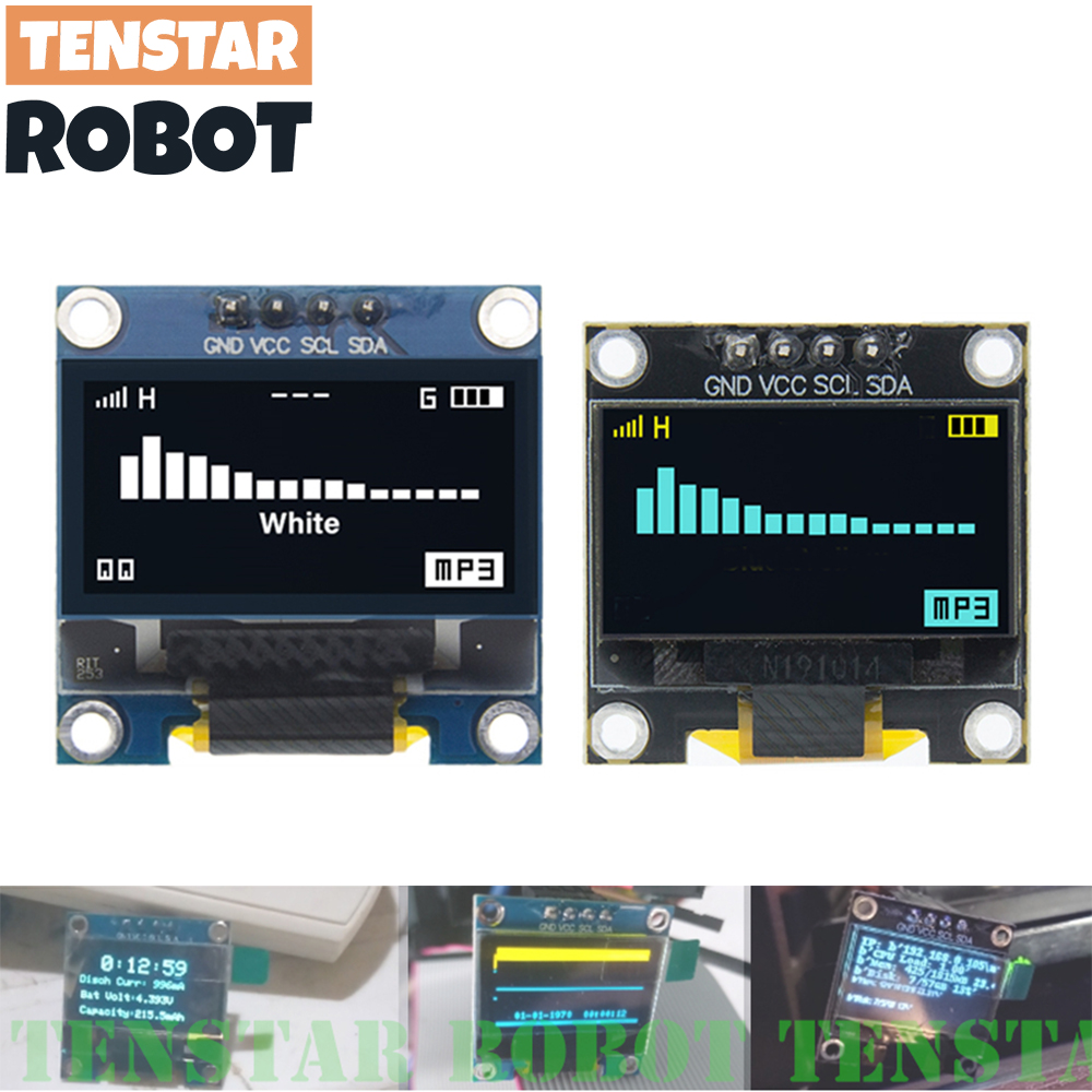 Ssd1306 - TENSTAR 0,96 pulgadas OLED SSD1306 blanco/azul/amarillo