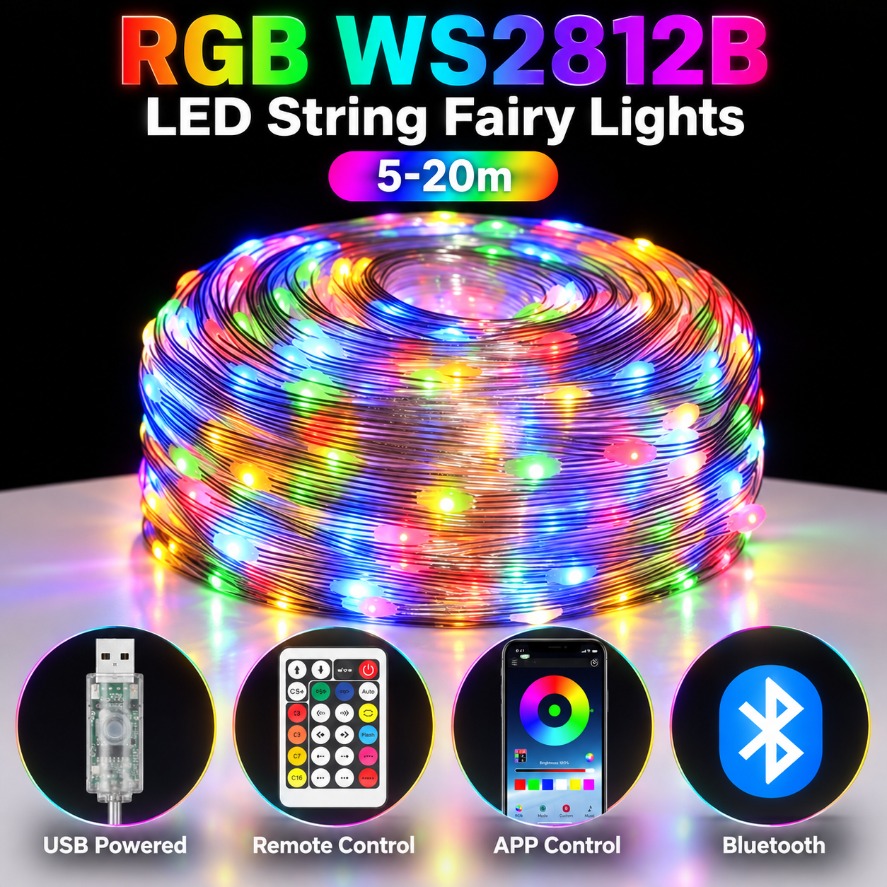 Ws2812B - Guirnalda de luces LED RGB WS2812B