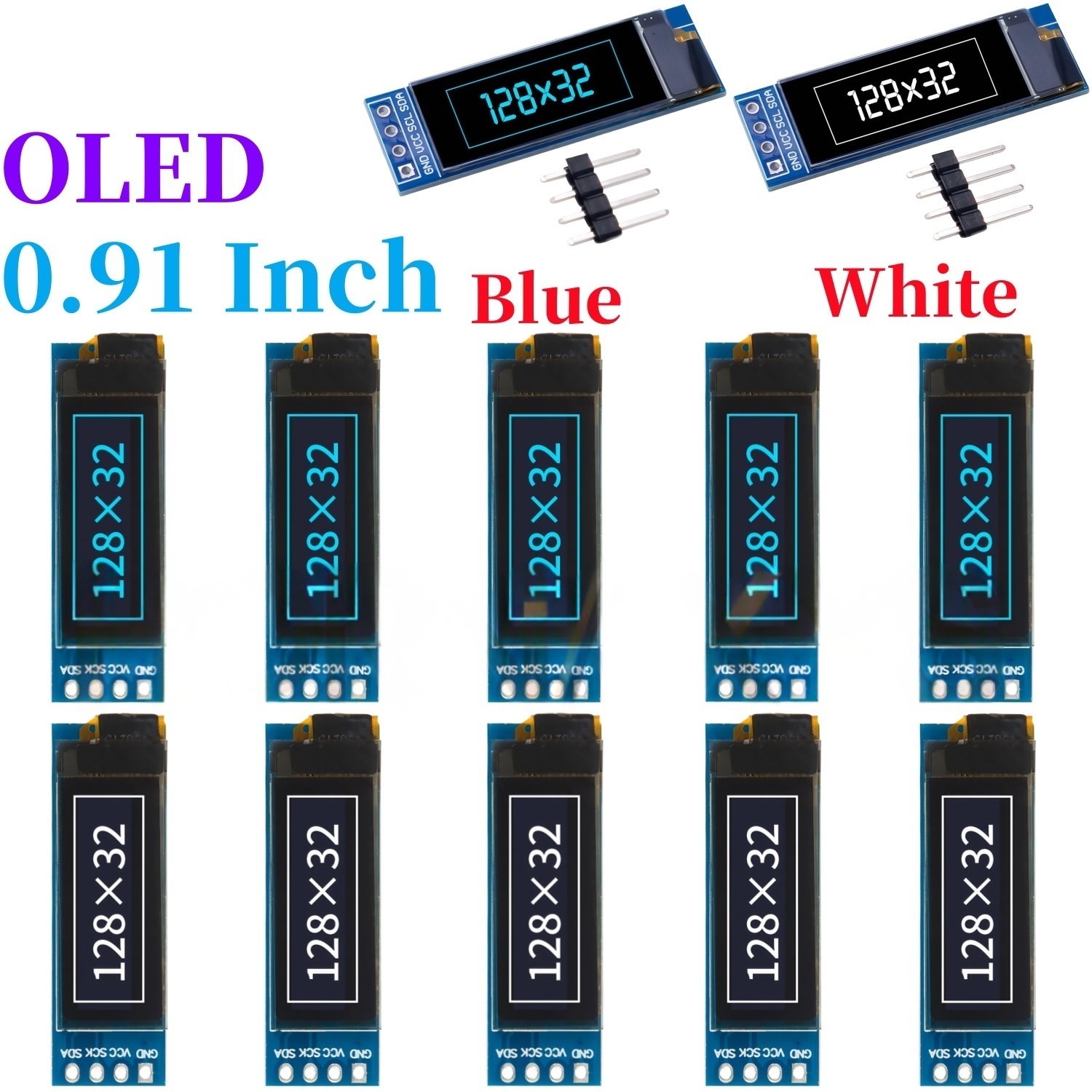 Ssd1306 - XZG 1-20PCS Pantalla OLED LCD Blanca/Azul
