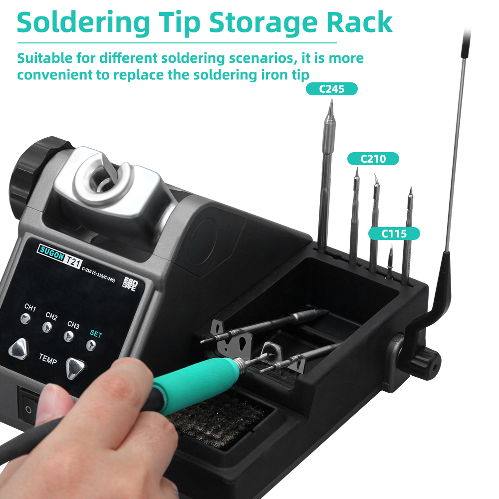 SUGON-Estación de soldadura T2 - Soldering Iron Temperature Probe reseña y precio