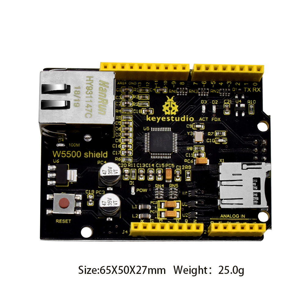 Keyestudio W5500 Ethernet Shie - Ethernet W5500 reseña y precio