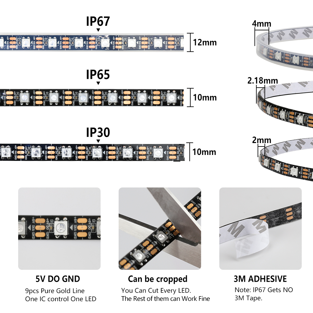 Tira de luces Led RGBIC de píx - Neopixel reseña y precio