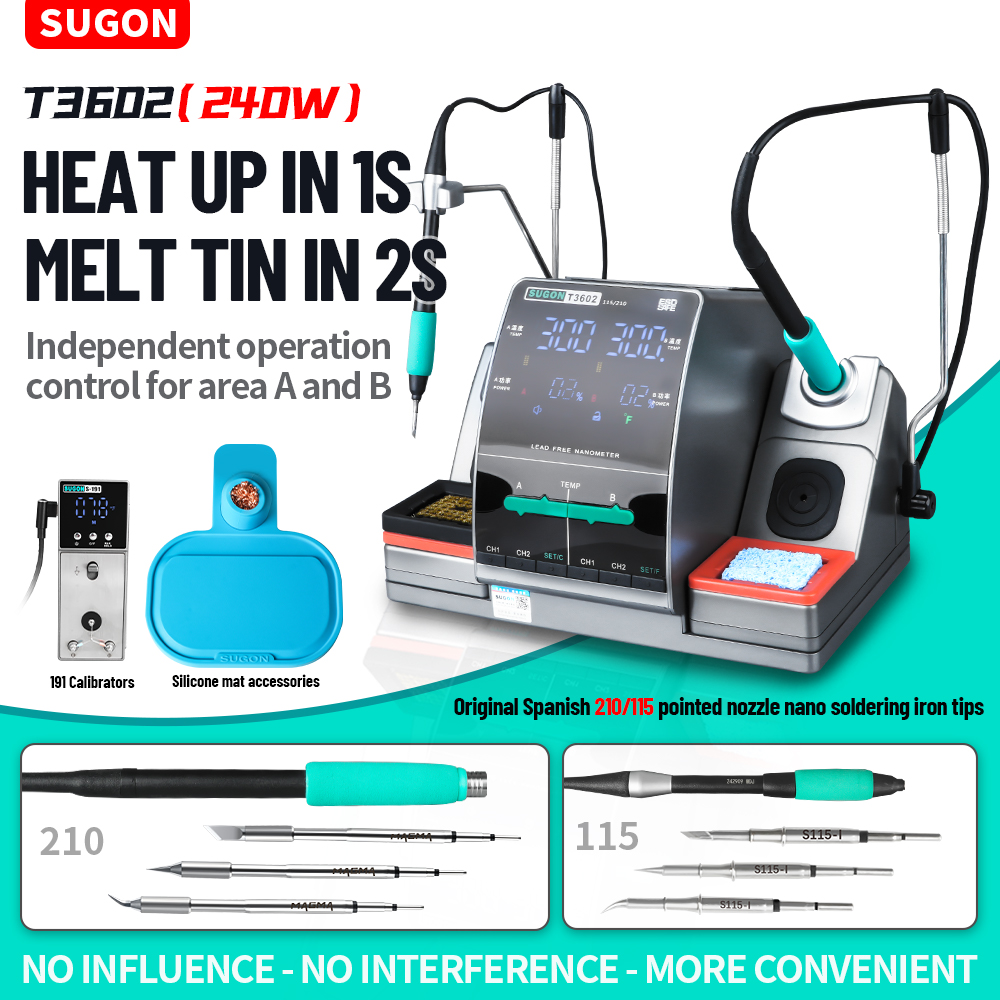 SUGON T3602 240W Estación de S - Soldering Iron Temperature Probe reseña y precio