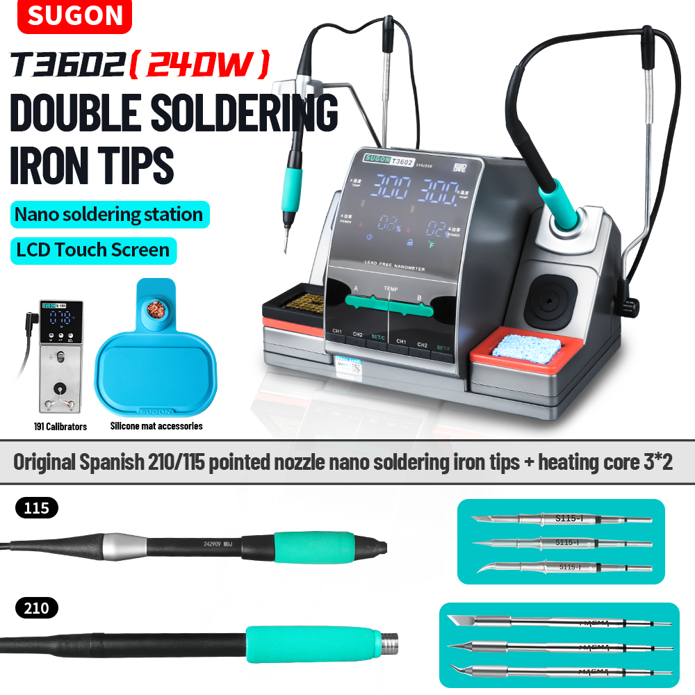 SUGON T3602 240W Estación de S - Soldering Iron Temperature Probe reseña y precio