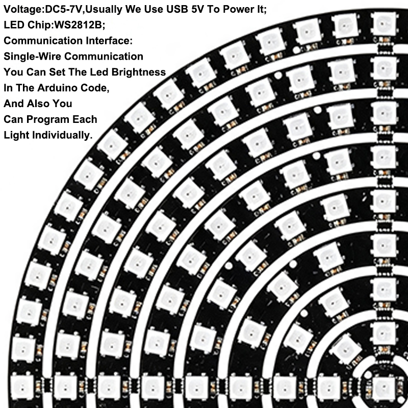 Anillo LED Inteligente SMD5050 - Ws2812B reseña y precio