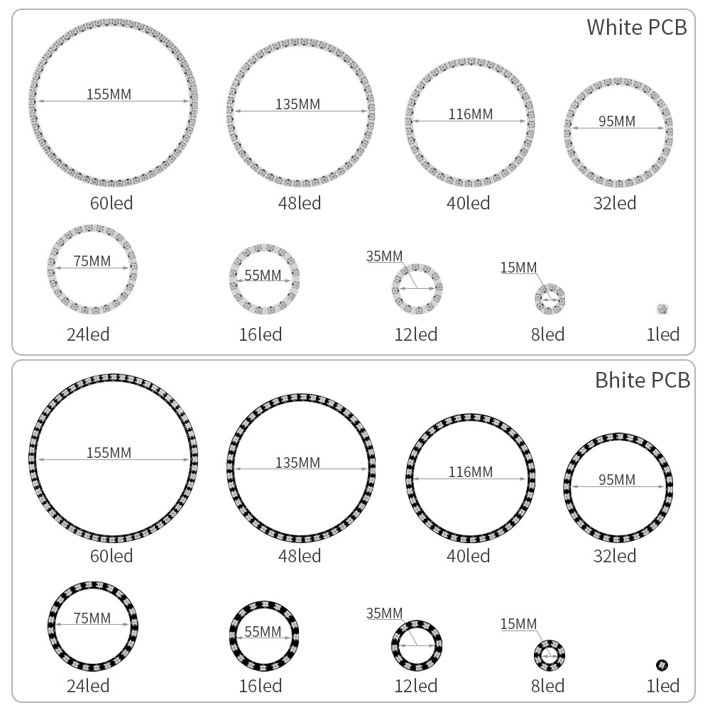 Anillo LED RGBIC WS2812B direc - Neopixel reseña y precio