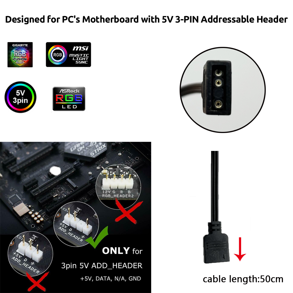 Conector ARGB de 3 Pines y 5V  - Ws2812B reseña y precio